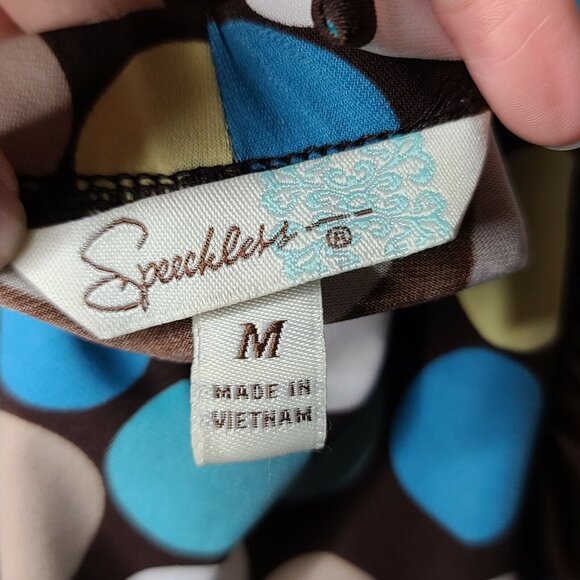 Speechless Dress Womens Medium Brown Colorful Polka Dot Mini Halter Open Back - Picture 4 of 11